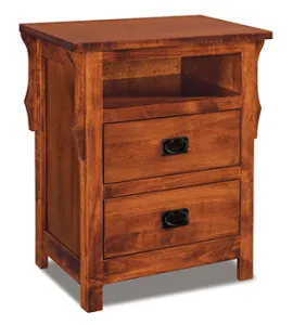 Stick Mission 2 Drawer Night Stand with Opening