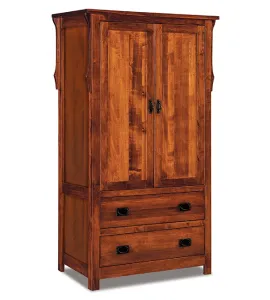 Stick Mission 2 Drawer 2 Door Armoire