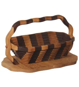 Large Striped Collapsible Basket with Base