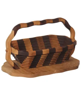 Large Striped Collapsible Basket with Base