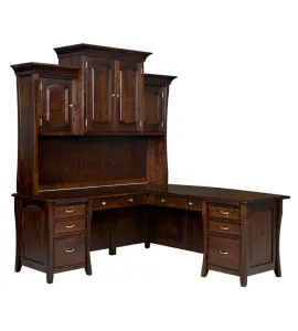 Berkley L Shaped Desk with Hutch
