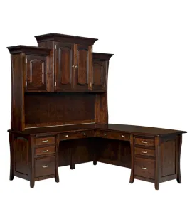 Berkley L Shaped Desk with Hutch