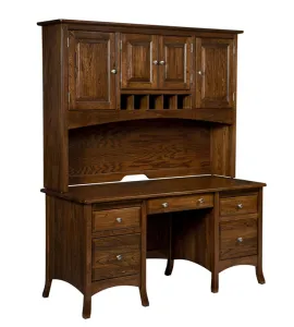 Carlisle Double Pedestal Desk with Hutch