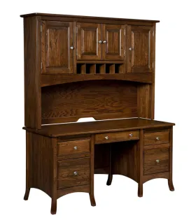 Carlisle Double Pedestal Desk with Hutch