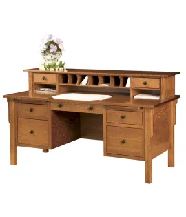 Centennial Flat Top Desk with Hutch
