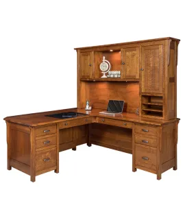 Boston Corner Desk with Hutch C