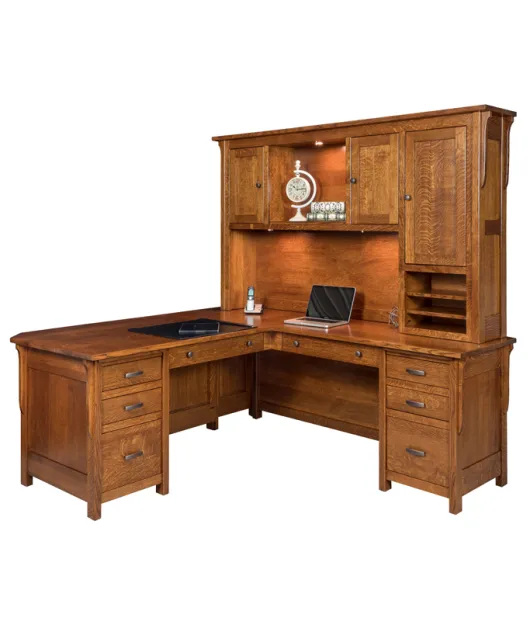 Boston Corner Desk with Hutch C