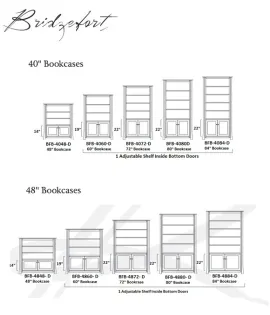 Bridgefort Mission Bookcase with Bottom Doors