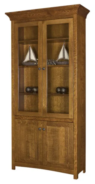 Bridgestone Bookcase with Top & Bottom Doors