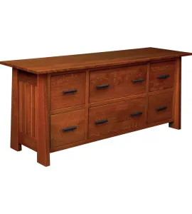 Freemont Mission 6 Drawer Credenza