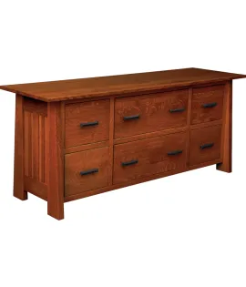 Freemont Mission 6 Drawer Credenza