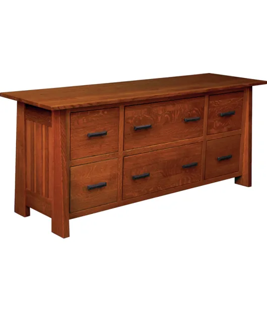 Freemont Mission 6 Drawer Credenza