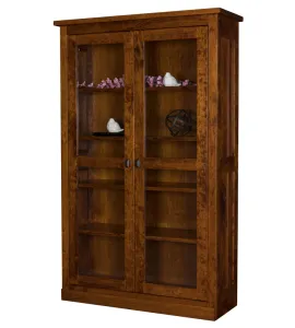 Freemont Mission Bookcase with Full Length Glass Doors