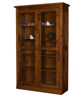 Freemont Mission Bookcase with Full Length Glass Doors