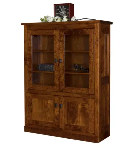 Freemont Mission Bookcase with Top &amp; Bottom Doors