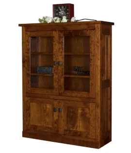 Freemont Mission Bookcase with Top &amp; Bottom Doors