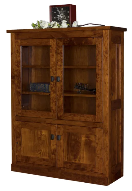 Freemont Mission Bookcase with Top & Bottom Doors