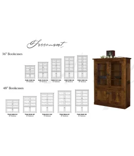 Freemont Mission Bookcase with Top &amp; Bottom Doors