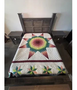 Amish Iconic Handmade Traditional Style Decor Lone Star - King Size 104X114 in Star of Bethlehem Bedding - QUICK SHIP