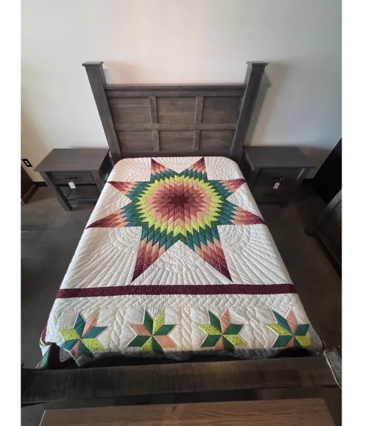 Amish Iconic Handmade Traditional Style Decor Lone Star - King Size 104X114 in Star of Bethlehem Bedding - QUICK SHIP