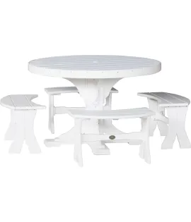 Poly Vinyl 4' Round Table Set 2