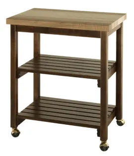 Microwave Serving Cart w/ Butcher Block Top