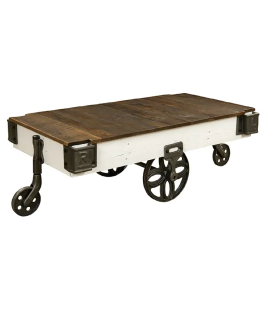 Mill Cart Coffee Table with Wheels