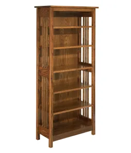 Mission Bookcase with 5 Adjustable Shelves