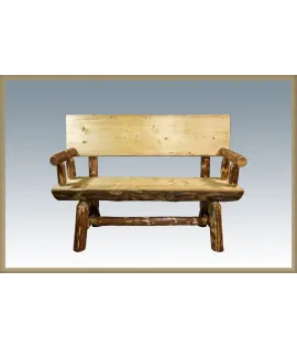 Glacier Country 4' Half Log Bench with Back &amp; Arms