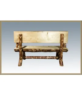 Glacier Country 5' Half Log Bench with Back &amp; Arms