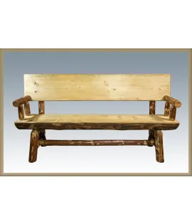 Glacier Country 6' Half Log Bench with Back &amp; Arms
