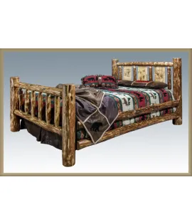 Glacier Country Bed with Laser Engraved Design