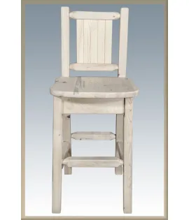 Homestead Barstool with Back and Laser Engraved Design