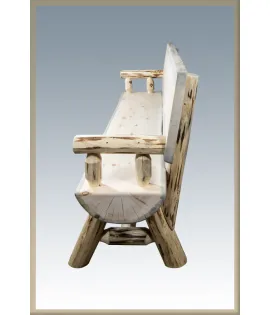 Montana 4' Half Log Bench with Back &amp; Arms