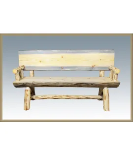Montana 5' Half Log Bench with Back &amp; Arms
