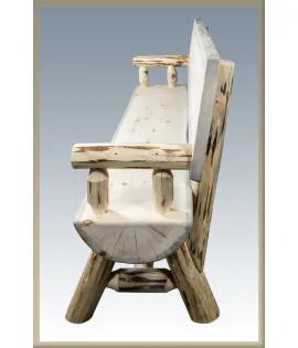 Montana 6' Half Log Bench with Back &amp; Arms