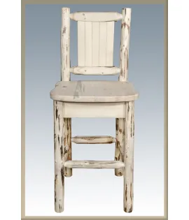 Montana Barstool with Back and Laser Engraved Design