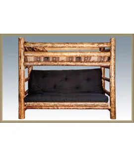 Glacier Country Twin Bunk Bed over Full Futon Frame with Mattress