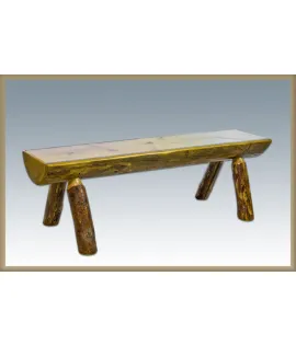 Glacier Country Half Log Bench