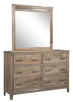 Newport 6-Drawer Dresser with Metal Insets and Dovetailed Drawers