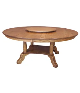 Traditional Round Top Trestle Dining Table