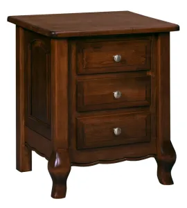 French Country 3 Drawer Nightstand