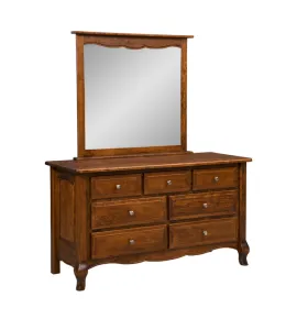 French Country 7 Drawer Dresser With Mirror