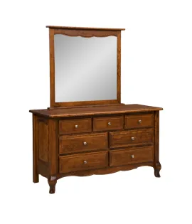 French Country 7 Drawer Dresser With Mirror