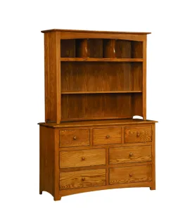 Monterey 7 Drawer Dresser with Hutch Top