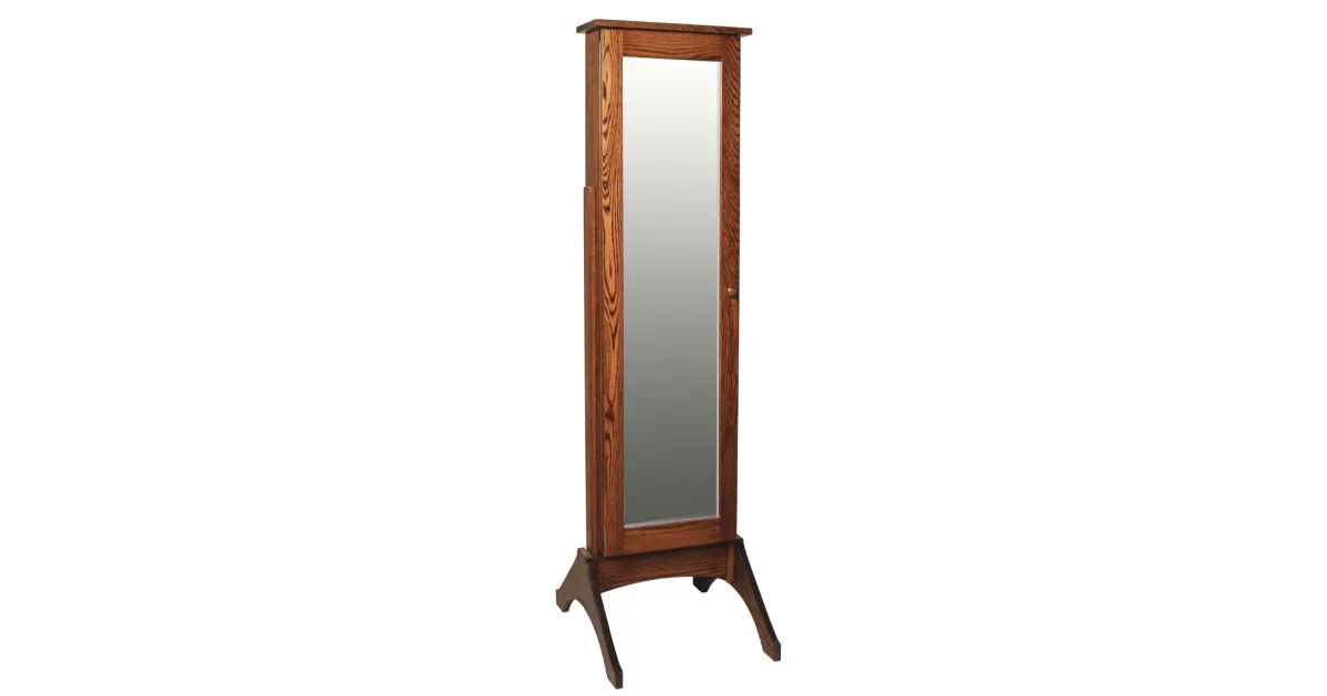 Plain Jewelry Mirror with Sliding Door