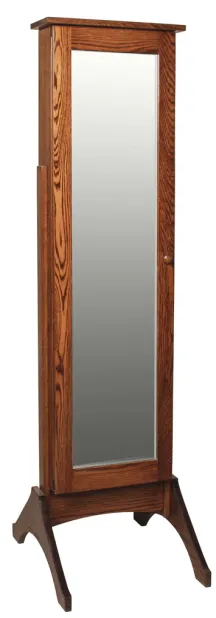 Plain Jewelry Mirror with Sliding Door