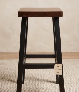 Barstool with Black Metal Base - QUICK SHIP - 30% Off or Best Offer