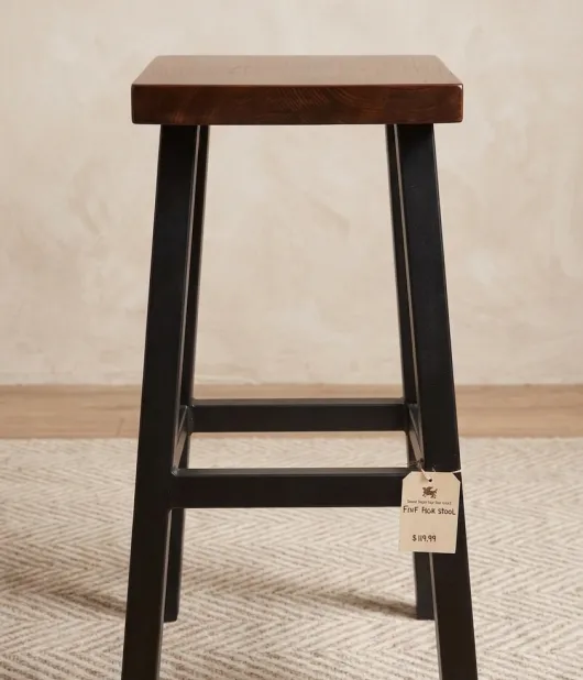 Barstool with Black Metal Base - QUICK SHIP - 30% Off or Best Offer