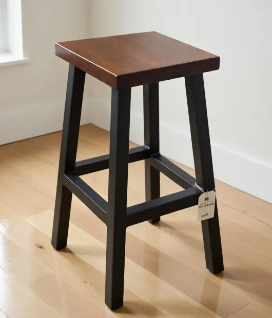 Barstool with Black Metal Base - QUICK SHIP - 30% Off or Best Offer